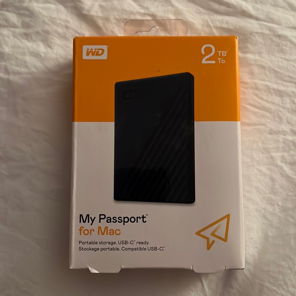 Portable hard drive for Mac.
